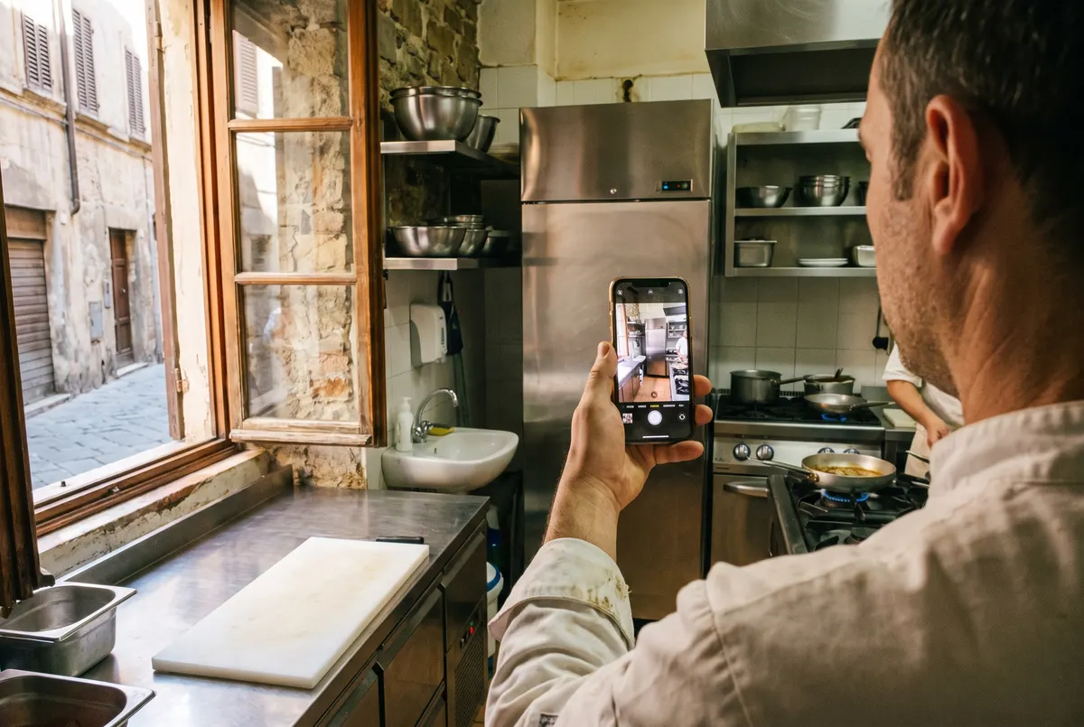 La cucina di una trattoria in ordine